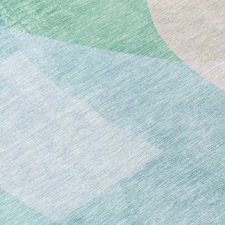 Piper Looms Chantille Abstract ACN2058 Seafoam Machine Washable Area Rug Swatch Image