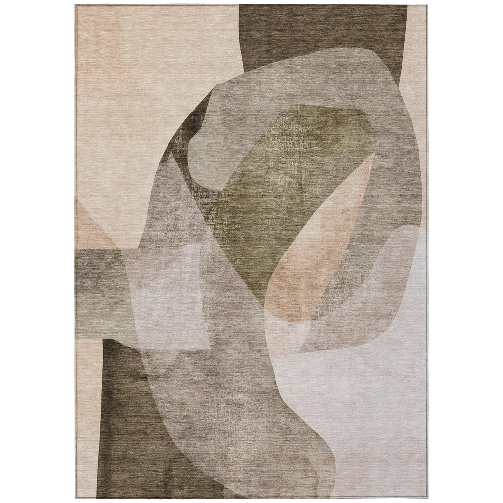 Piper Looms Chantille Abstract ACN2058 Taupe Machine Washable Area Rug main image