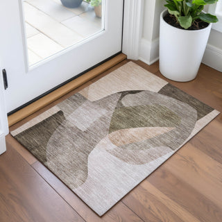 Piper Looms Chantille Abstract ACN2058 Taupe Machine Washable Area Rug Scatter Lifestyle Image Feature