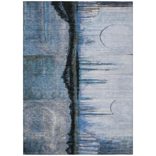 Piper Looms Chantille Abstract ACN2059 Blue Machine Washable Area Rug main image