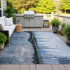 Piper Looms Chantille Abstract ACN2059 Blue Machine Washable Area Rug Outdoor Lifestyle Image Feature