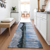 Piper Looms Chantille Abstract ACN2059 Blue Machine Washable Area Rug Runner Lifestyle Image Feature