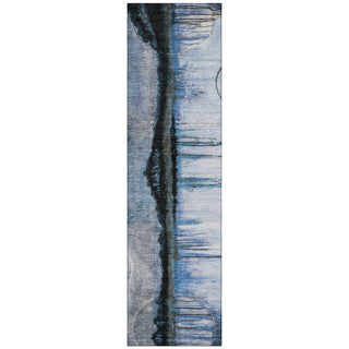 Piper Looms Chantille Abstract ACN2059 Blue Machine Washable Area Rug Runner Main Image