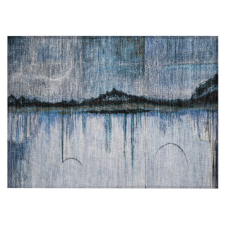 Piper Looms Chantille Abstract ACN2059 Blue Machine Washable Area Rug Scatter Main Image