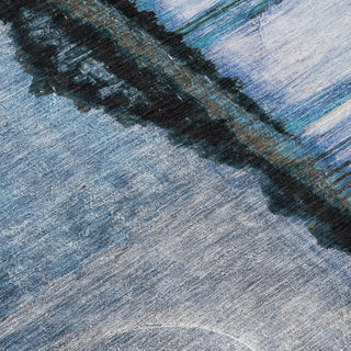 Piper Looms Chantille Abstract ACN2059 Blue Machine Washable Area Rug Swatch Image