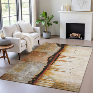 Piper Looms Chantille Abstract ACN2059 Paprika Machine Washable Area Rug Lifestyle Image Feature