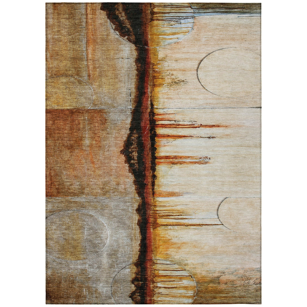 Piper Looms Chantille Abstract ACN2059 Paprika Machine Washable Area Rug main image
