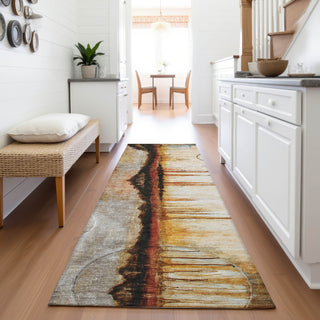 Piper Looms Chantille Abstract ACN2059 Paprika Machine Washable Area Rug Runner Lifestyle Image Feature