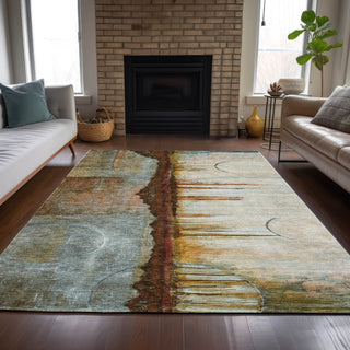 Piper Looms Chantille Abstract ACN2059 Rust Machine Washable Area Rug Lifestyle Image Feature