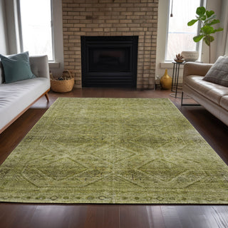 Piper Looms Chantille Geometric ACN2060 Aloe Machine Washable Area Rug Lifestyle Image Feature