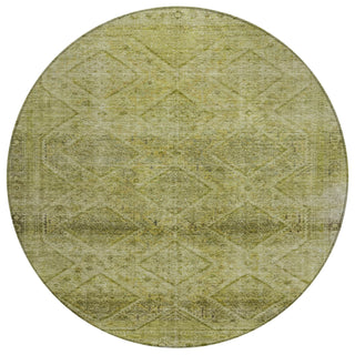 Piper Looms Chantille Geometric ACN2060 Aloe Machine Washable Area Rug Round Main Image