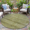 Piper Looms Chantille Geometric ACN2060 Aloe Machine Washable Area Rug Round Outdoor Lifestyle Image Feature