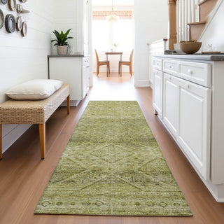Piper Looms Chantille Geometric ACN2060 Aloe Machine Washable Area Rug Runner Lifestyle Image Feature