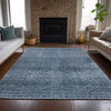 Piper Looms Chantille Geometric ACN2060 Blue Machine Washable Area Rug Lifestyle Image Feature