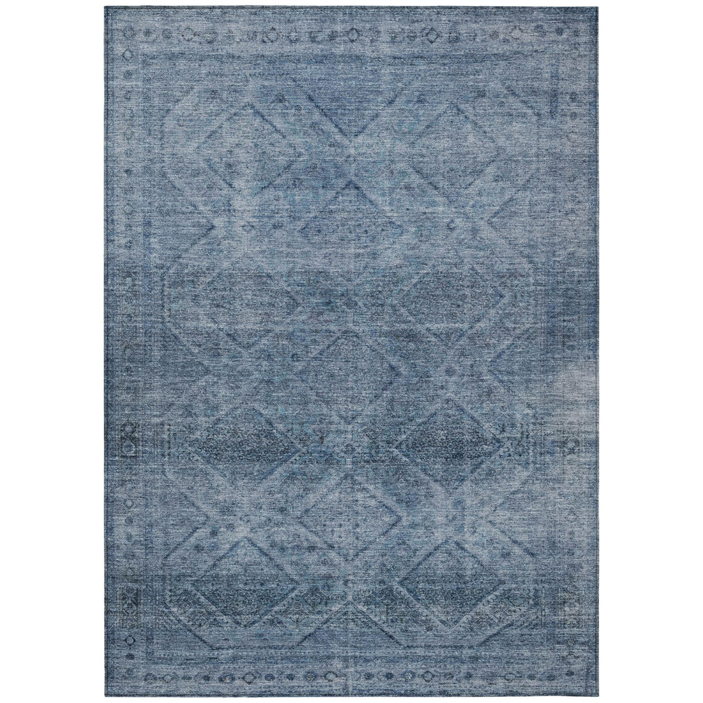 Piper Looms Chantille Geometric ACN2060 Blue Machine Washable Area Rug main image