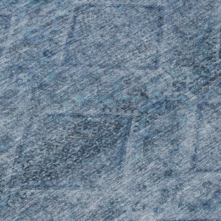 Piper Looms Chantille Geometric ACN2060 Blue Machine Washable Area Rug Swatch Image