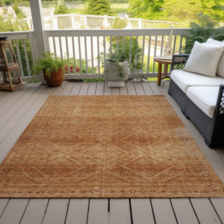Piper Looms Chantille Geometric ACN2060 Copper Machine Washable Area Rug Outdoor Lifestyle Image Feature