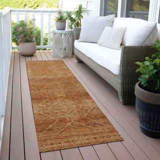 Piper Looms Chantille Geometric ACN2060 Copper Machine Washable Area Rug Runner Outdoor Lifestyle Image Feature