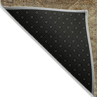 Piper Looms Chantille Geometric ACN2060 Khaki Machine Washable Area Rug Backing Image
