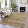 Piper Looms Chantille Geometric ACN2060 Khaki Machine Washable Area Rug Lifestyle Image Feature