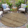 Piper Looms Chantille Geometric ACN2060 Khaki Machine Washable Area Rug Round Outdoor Lifestyle Image Feature