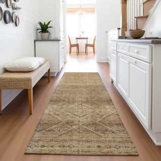 Piper Looms Chantille Geometric ACN2060 Khaki Machine Washable Area Rug Runner Lifestyle Image Feature