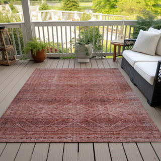 Piper Looms Chantille Geometric ACN2060 Pink Machine Washable Area Rug Outdoor Lifestyle Image Feature