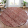 Piper Looms Chantille Geometric ACN2060 Pink Machine Washable Area Rug Round Lifestyle Image Feature