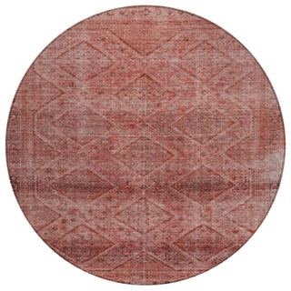 Piper Looms Chantille Geometric ACN2060 Pink Machine Washable Area Rug Round Main Image