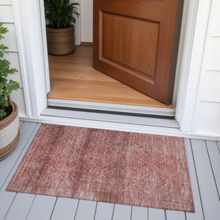 Piper Looms Chantille Geometric ACN2060 Pink Machine Washable Area Rug Scatter Outdoor Lifestyle Image Feature