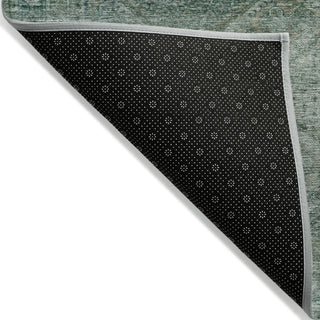 Piper Looms Chantille Geometric ACN2060 Teal Machine Washable Area Rug Backing Image