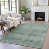 Piper Looms Chantille Geometric ACN2060 Teal Machine Washable Area Rug Lifestyle Image Feature
