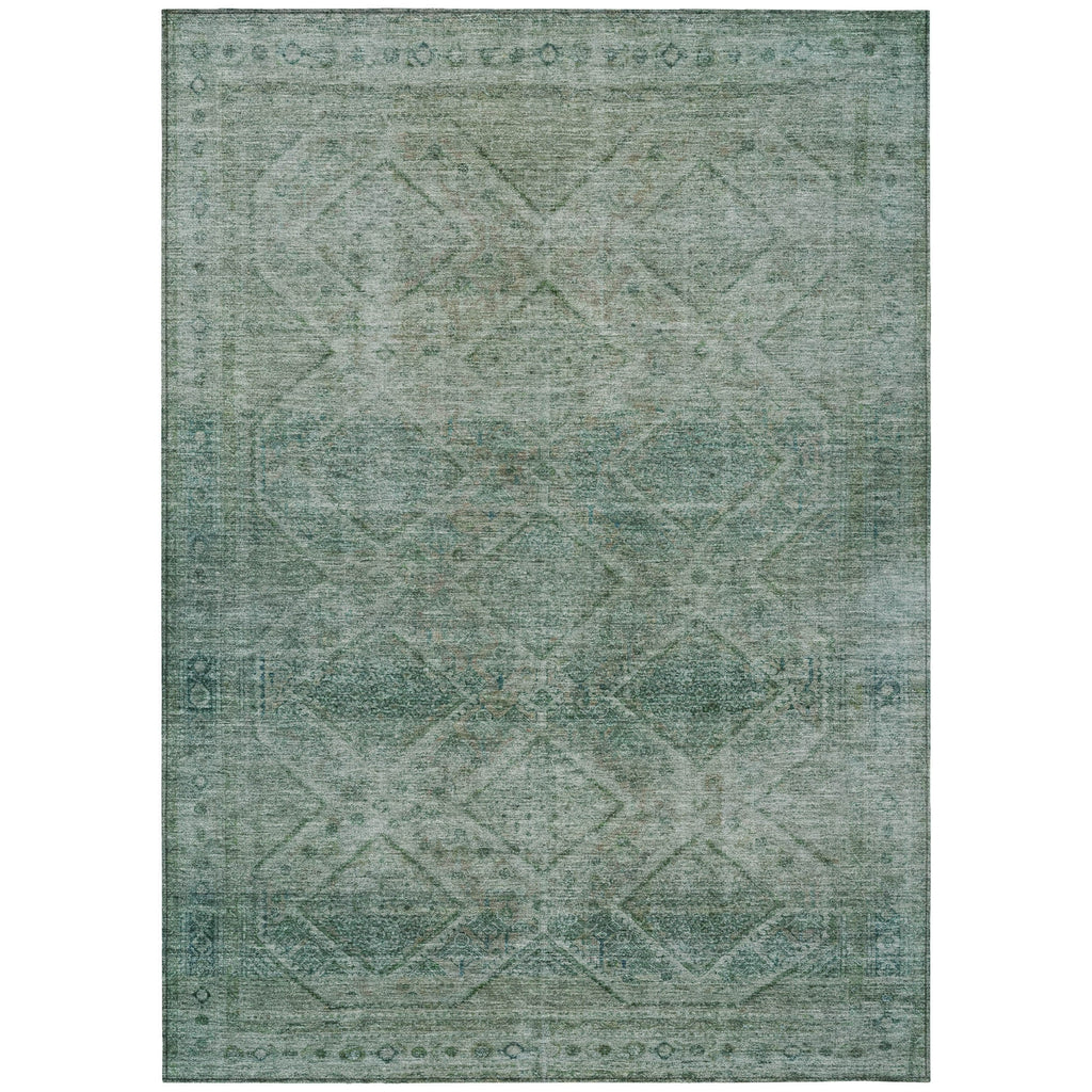 Piper Looms Chantille Geometric ACN2060 Teal Machine Washable Area Rug main image