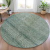 Piper Looms Chantille Geometric ACN2060 Teal Machine Washable Area Rug Round Lifestyle Image Feature
