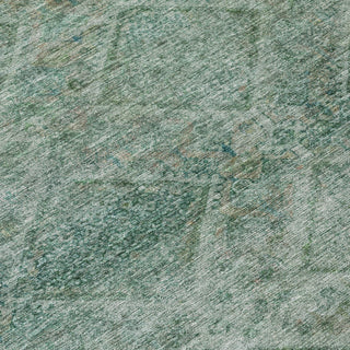 Piper Looms Chantille Geometric ACN2060 Teal Machine Washable Area Rug Swatch Image