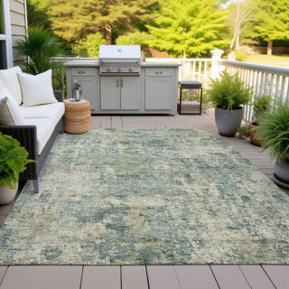 Piper Looms Chantille Abstract ACN2061 Aloe Machine Washable Area Rug Outdoor Lifestyle Image Feature