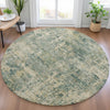 Piper Looms Chantille Abstract ACN2061 Aloe Machine Washable Area Rug Round Lifestyle Image Feature