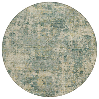 Piper Looms Chantille Abstract ACN2061 Aloe Machine Washable Area Rug Round Main Image