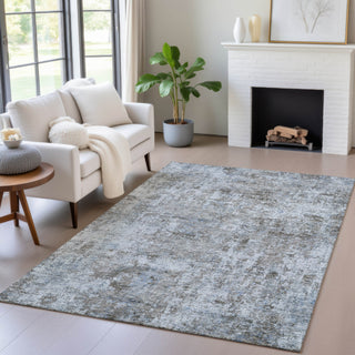 Piper Looms Chantille Abstract ACN2061 Blue Machine Washable Area Rug Lifestyle Image Feature
