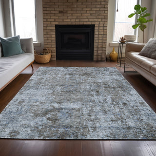 Piper Looms Chantille Abstract ACN2061 Blue Machine Washable Area Rug Lifestyle Image Feature