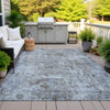 Piper Looms Chantille Abstract ACN2061 Blue Machine Washable Area Rug Outdoor Lifestyle Image Feature