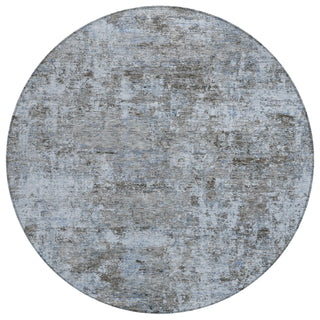 Piper Looms Chantille Abstract ACN2061 Blue Machine Washable Area Rug Round Main Image