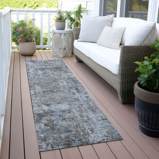 Piper Looms Chantille Abstract ACN2061 Blue Machine Washable Area Rug Runner Outdoor Lifestyle Image Feature
