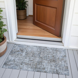 Piper Looms Chantille Abstract ACN2061 Blue Machine Washable Area Rug Scatter Outdoor Lifestyle Image Feature