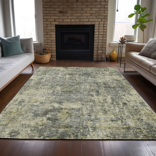 Piper Looms Chantille Abstract ACN2061 Pewter Machine Washable Area Rug Lifestyle Image Feature