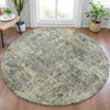 Piper Looms Chantille Abstract ACN2061 Pewter Machine Washable Area Rug Round Lifestyle Image Feature