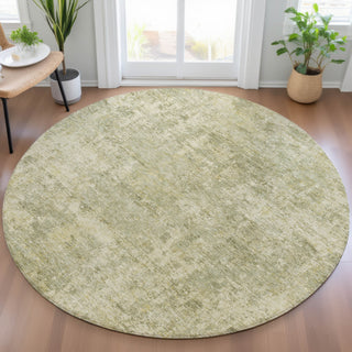 Piper Looms Chantille Abstract ACN2061 Sage Machine Washable Area Rug Round Lifestyle Image Feature