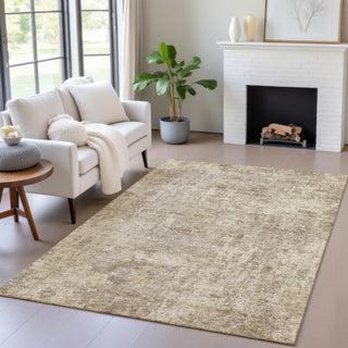Piper Looms Chantille Abstract ACN2061 Taupe Machine Washable Area Rug Lifestyle Image Feature