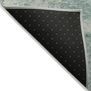 Piper Looms Chantille Abstract ACN2061 Teal Machine Washable Area Rug Backing Image