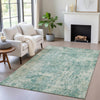Piper Looms Chantille Abstract ACN2061 Teal Machine Washable Area Rug Lifestyle Image Feature